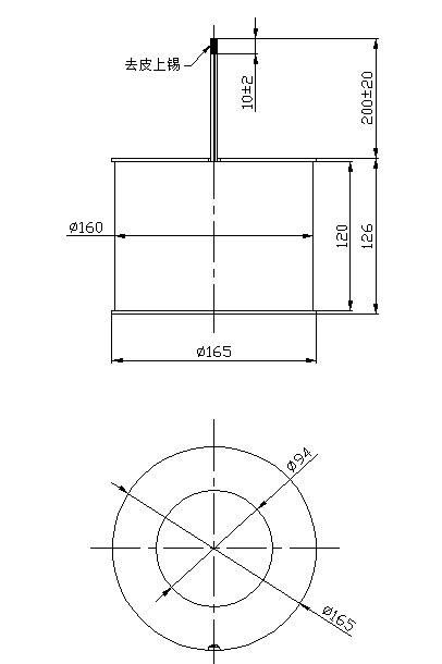 平等磁場電磁螺線管產品尺寸圖