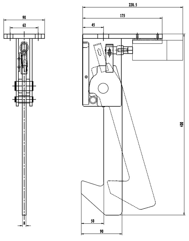 立體車庫防墜器電磁鐵尺寸圖